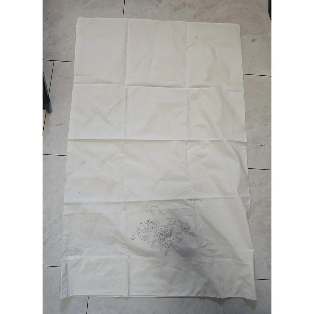Lot of‎ 2 Stevens Beauticale 100% Cotton Embroidery Floral Bird Pillowcase 45x38